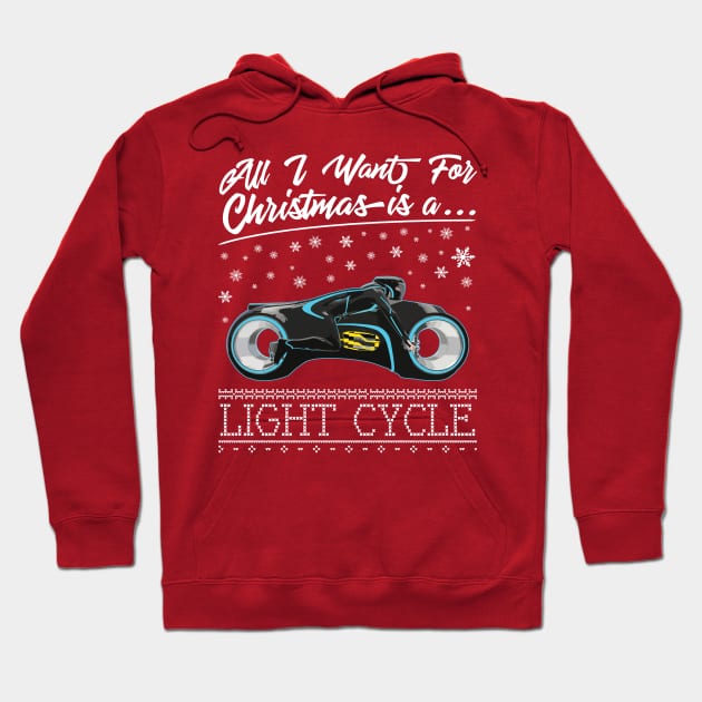 All I Want For Christmas Is A Light Cycle Tron Hoodie by Rebus28